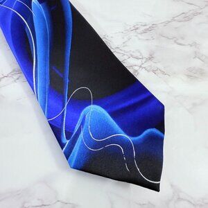 Jerry Garcia Another Butterfly Collection 61 Blue Silk Neck Tie Abstract Pattern
